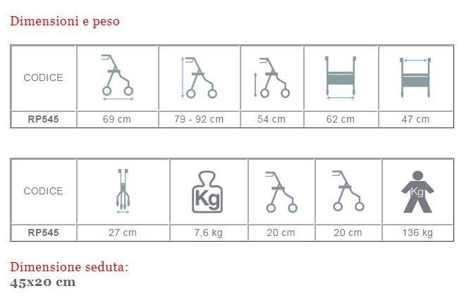Deambulatore Rollator Oceano 2.0